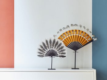 Éventail Cabriolet Pampilles Or, Noir et Ivoire